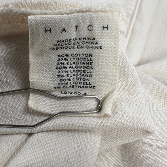 Hatch The Straight Leg Maternity Cropped Jeans Cream Winter White Size 28 - Picture 9 of 12